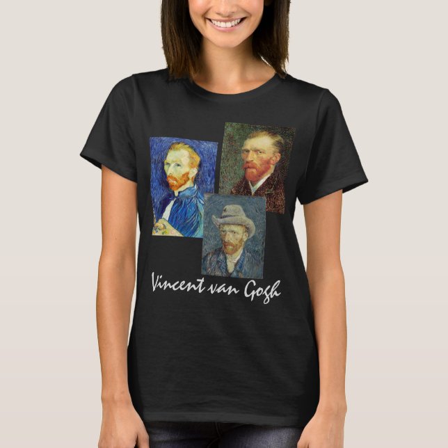 T-shirt 3 autoportraits différents Vincent van Gogh (Devant)