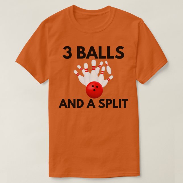 T-shirt 3 Ballons Et Un Cool De Bowling Split Drôle Jeu (Design devant)