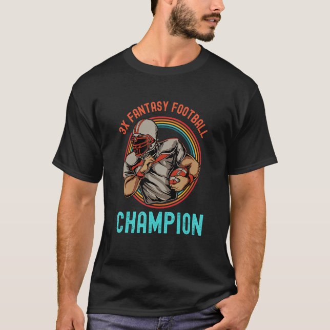 T-shirt 3 Champion du temps de football Imaginaire (Devant)