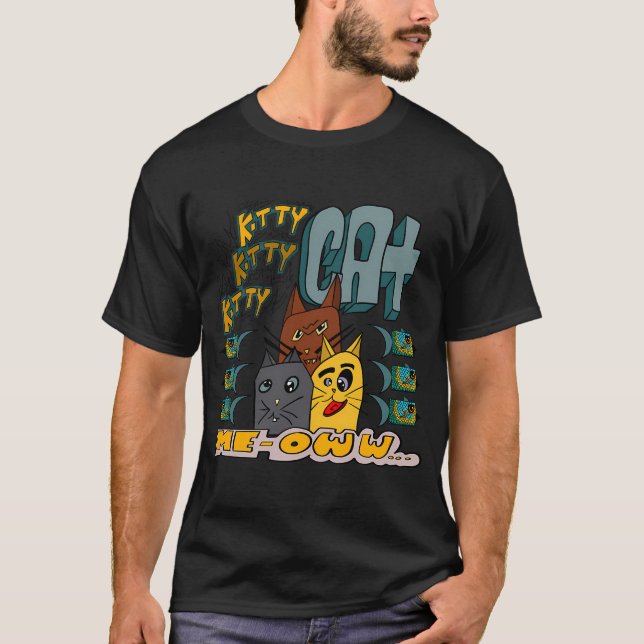 T-shirt 3 chats - minou miaou (Devant)