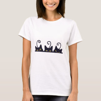 T-shirt 3 Chats Noirs Drôle Amoureux de les chats Design F