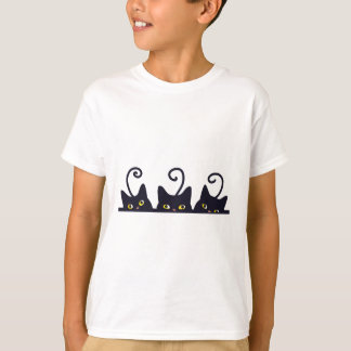 T-shirt 3 Chats Noirs Drôle Amoureux de les chats Design F