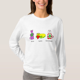 T-shirt 3 chats sages - paix, amour, Noël - vacances