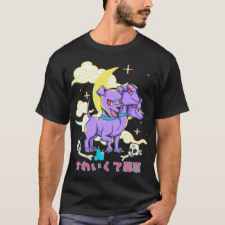 T-shirt 3 Chien à tête Kawaii Purple Cerberus