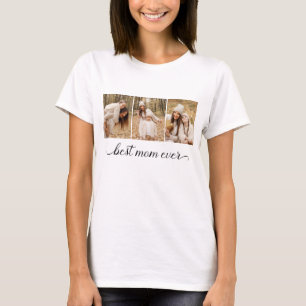 T-shirt 3 Collage Photo Meilleure Maman Pour Toujours Femm