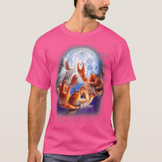 T-shirt 3 Crabes hurlant Sur La Lune Amusante Crabe Louvai
