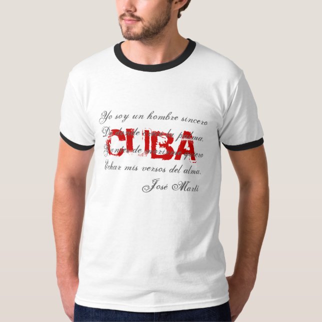T-shirt 3 de poésie du Cuba Jose Marti (Devant)
