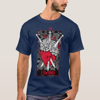 T-shirt 3 épées Tarot d rouge