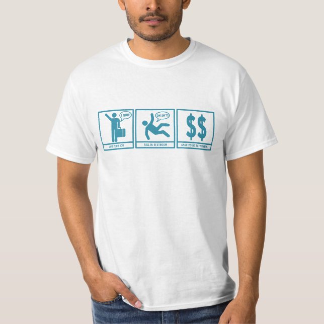 T-shirt 3 étapes faciles à la retraite anticipée (Devant)