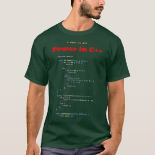 T-shirt 3 façons d'obtenir Power in C code source sombre L