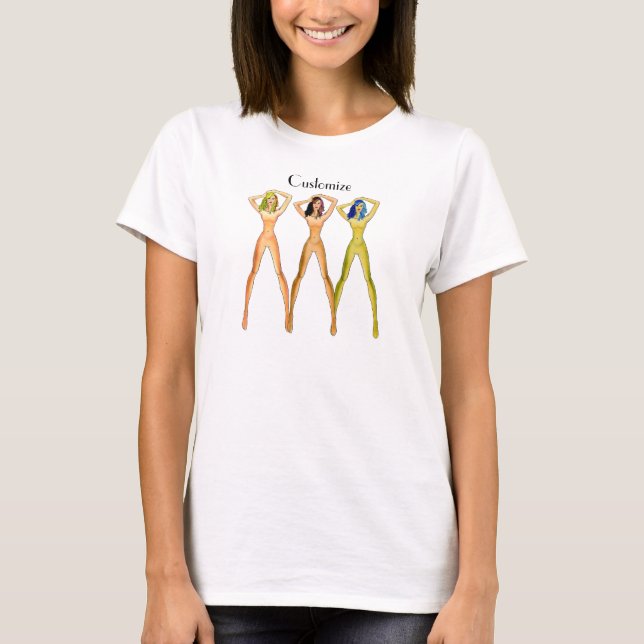 T-shirt 3 femmes à long pattes debout Thunder_Cove (Devant)