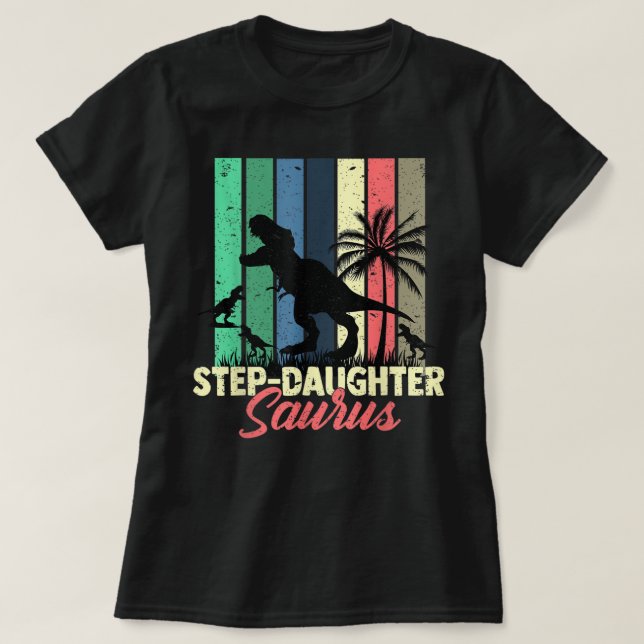 T-shirt 3 Fille-fille Rex Saurus Dinosaur Filles-filles (Design devant)