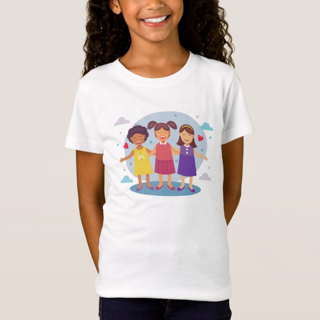 T-Shirt 3 Filles meilleur ami (Devant)