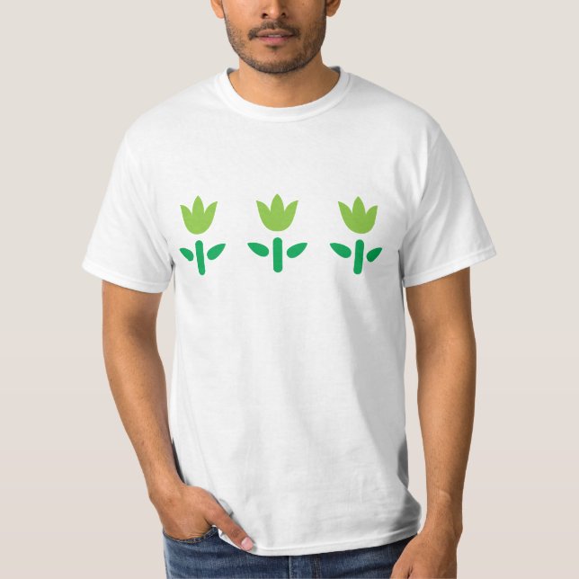 T-shirt 3 Fleurs vertes (Devant)