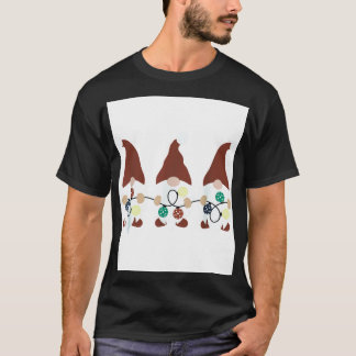 T-shirt 3 Gnome de Noël avec lumières de Noël Pickleball