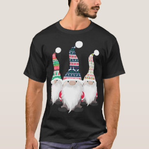 T-shirt 3 Gnomes nordiques suédois Nisse Tomte Christmas P
