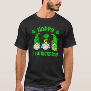 T-shirt 3 Gnomes tenant le Shamrock Leopard Plaid St Patri