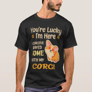 T-shirt 3 J'aurais pu rester à la maison avec Corgi