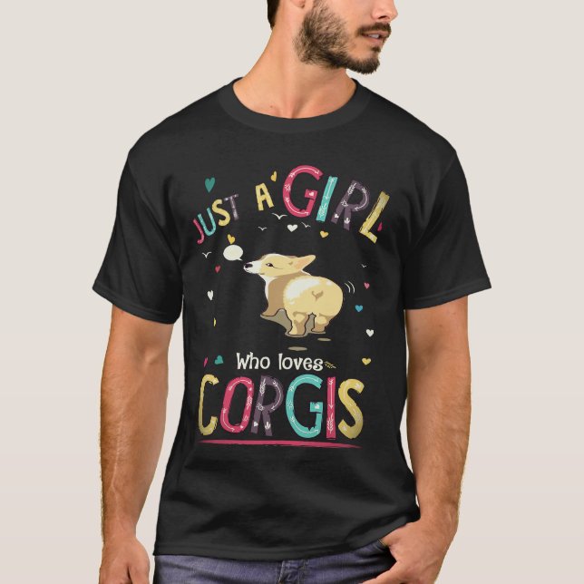 T-shirt 3 Juste Une Fille Qui Aime Corgi (Devant)