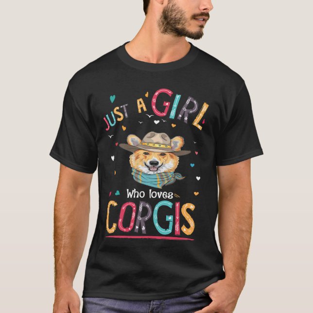 T-shirt 3 Juste Une Fille Qui Aime Corgi (Devant)