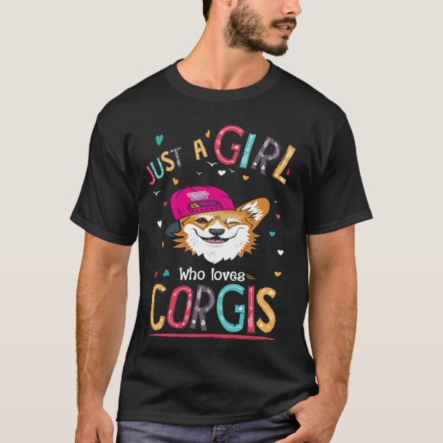 T-shirt 3 Juste une fille qui aime Corgi (Devant)