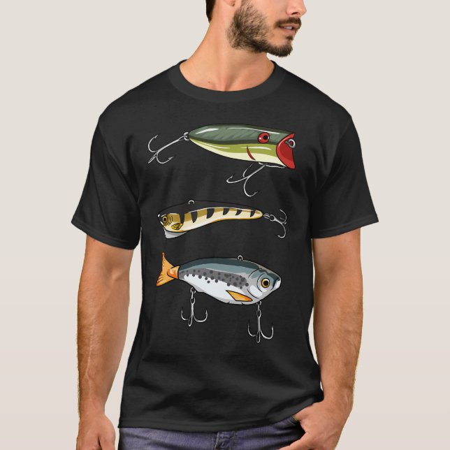 T-shirt 3 Leurres de pêche (Devant)