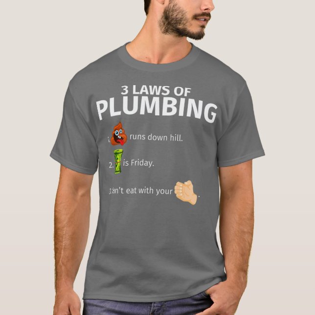 T-shirt 3 Lois De La Plomberie Drôle Plumber Cadeau (Devant)
