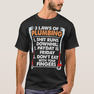 T-shirt 3 Lois De Plomberie I Funny Plumber Pipefitter