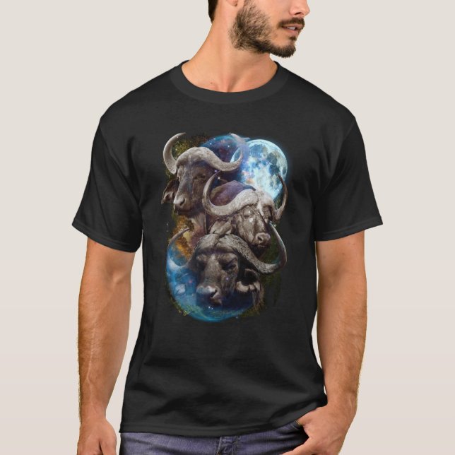 T-shirt 3 Moon Buffalo Bison Graphic Animal (Devant)
