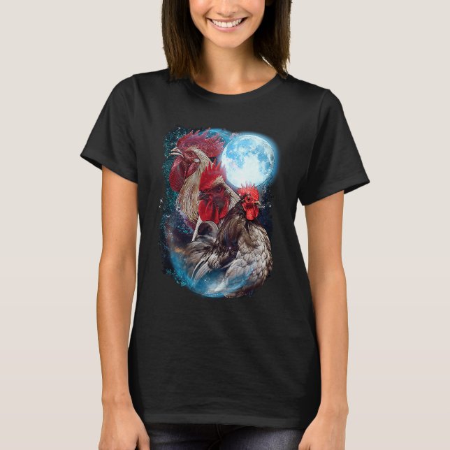 T-shirt 3 Moon Chicken Funny Bird Animal Lovers Graphic Ar (Devant)