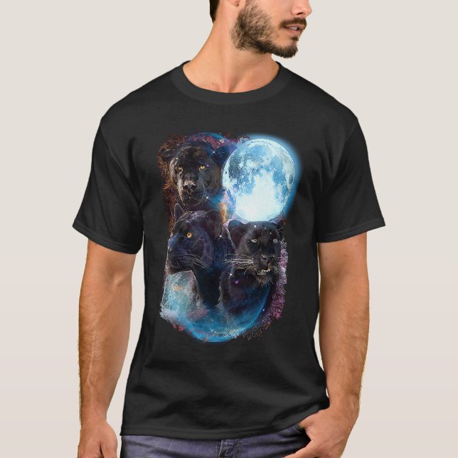 T-shirt 3 Moon Panther Cougar animal graphique (Devant)