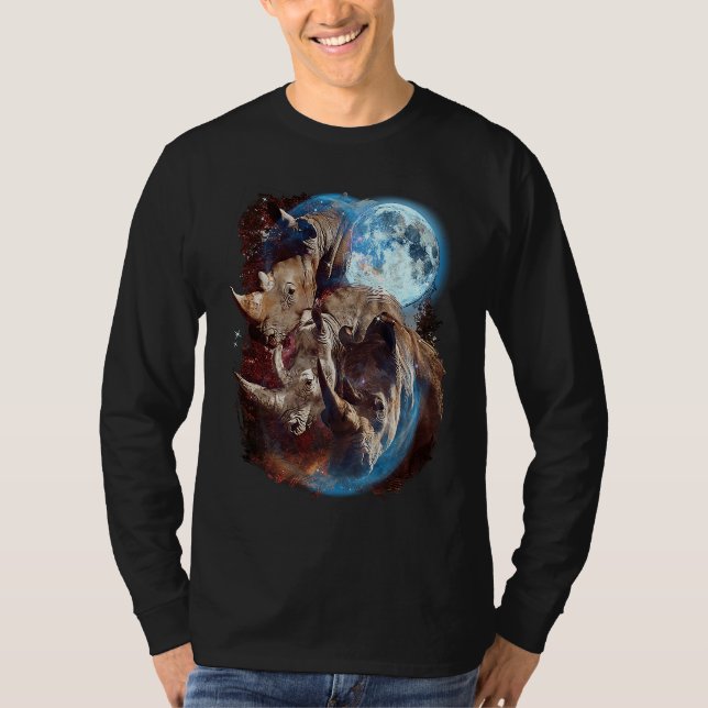 T-shirt 3 Moon Rhinoceros  Rhino Graphic Animal (Devant)