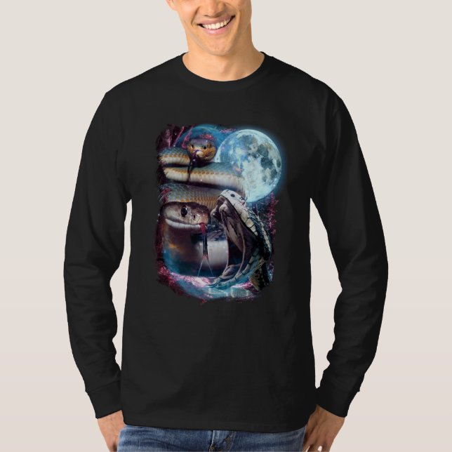 T-shirt 3 Moon Snake Squamata Reptile Animal (Devant)