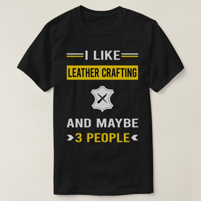 T-shirt 3 Personnes Cuir Artisanat Artisanat Cuir Leath (Design devant)