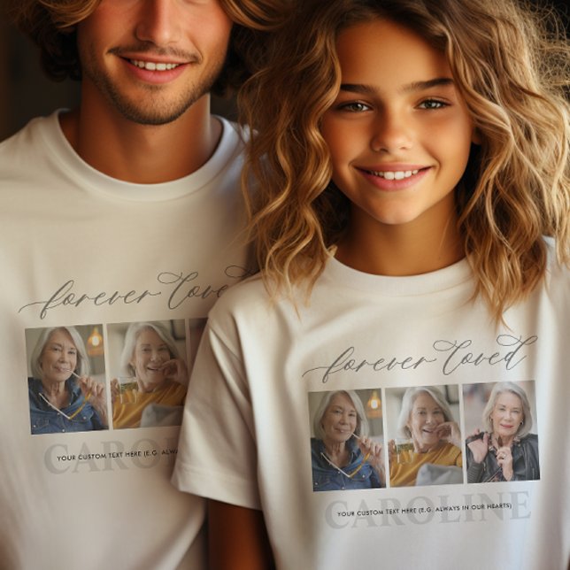 T-shirt 3 photos modernes pour les funérailles/mémorial ai (Créateur téléchargé)