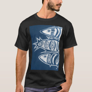 T-shirt 3 poissons bleus