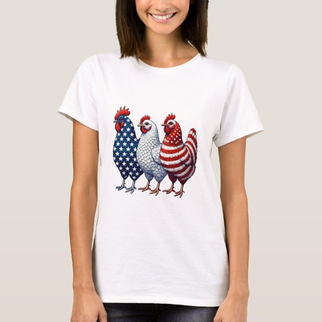 T-shirt 3 Poulets Patriotes (Devant)