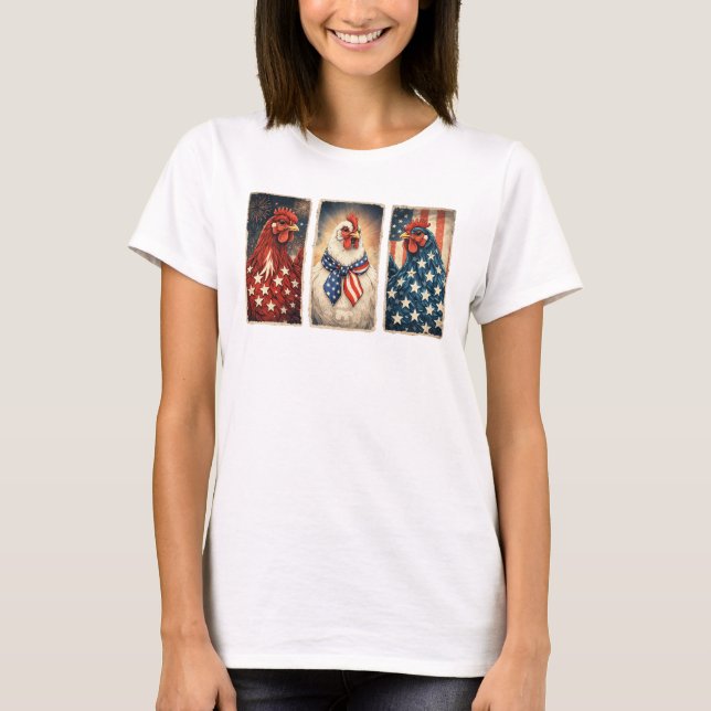 T-shirt 3 Poulets Patriotes (Devant)