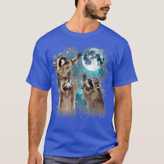 T-shirt 3 Raccoon Moon Howling Raccoon Drôle Cadeau Pour H