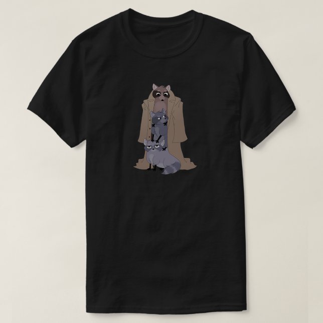 T-shirt 3 Raccoons En Trench Coat (Design devant)