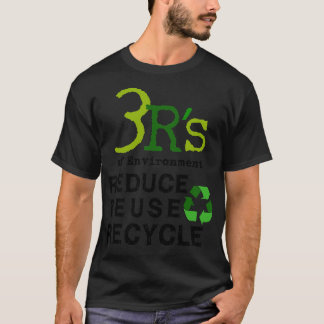T-shirt 3 Rs d'environnement Réduire Réutiliser Recycler e