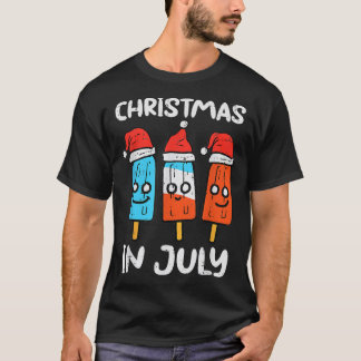 T-shirt 3 Santa Popsicles Christmas In July Cute Summer Xm