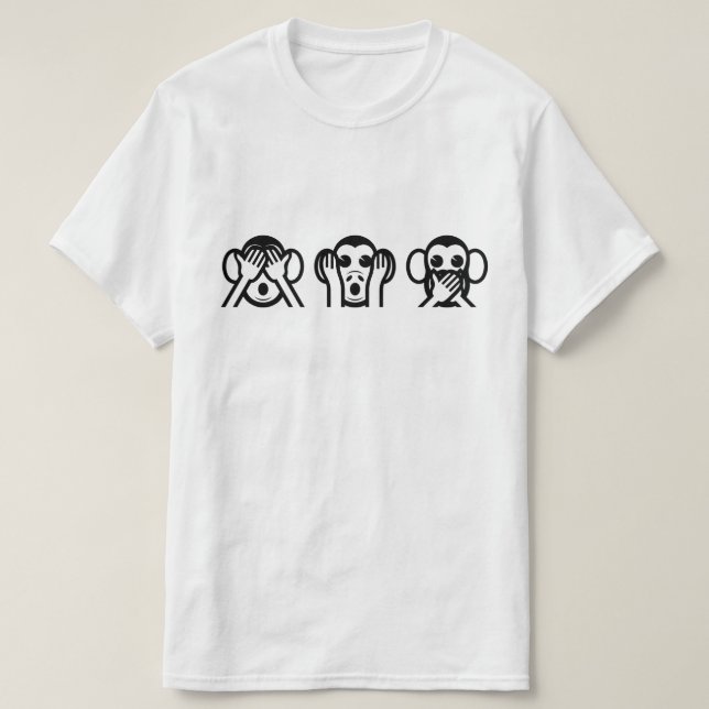 T-shirt 3 singes sages Emoji (Design devant)