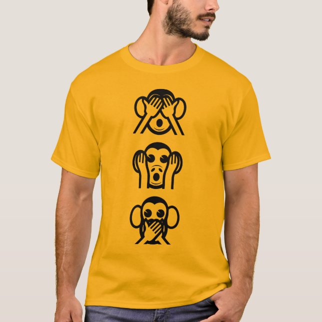 T-shirt 3 singes sages Emoji (Devant)