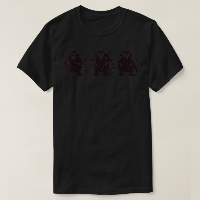 T-shirt 3 Singes Trois Singes Sages Voir Entendre Parler N (Design devant)