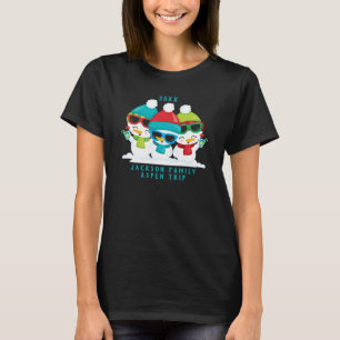 T-shirt 3 Snowmen Noël Famille d'hiver Texte personnalisé