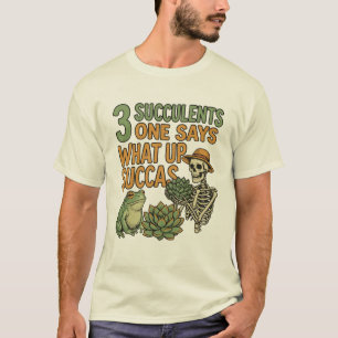 T-shirt 3 Succulentes Une Dit Drôle de Grenouille de Jardi