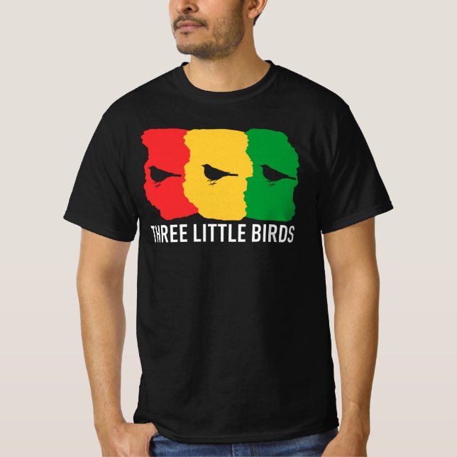T-shirt 3 Three Little Birds Everything Irie Rasta Reggae  (Devant)