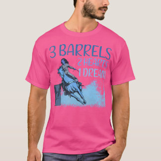 T-shirt 3 tonneaux 2 cœurs 1 rêve de rodéo de tonneaux