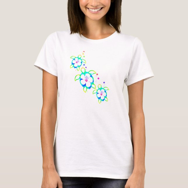 T-shirt 3 tortues de Honu teintes par cravate (Devant)